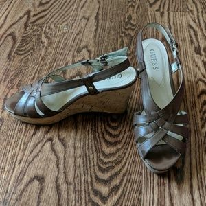 Guess brown wedges